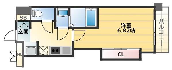 芦原橋駅 徒歩3分 13階の物件間取画像